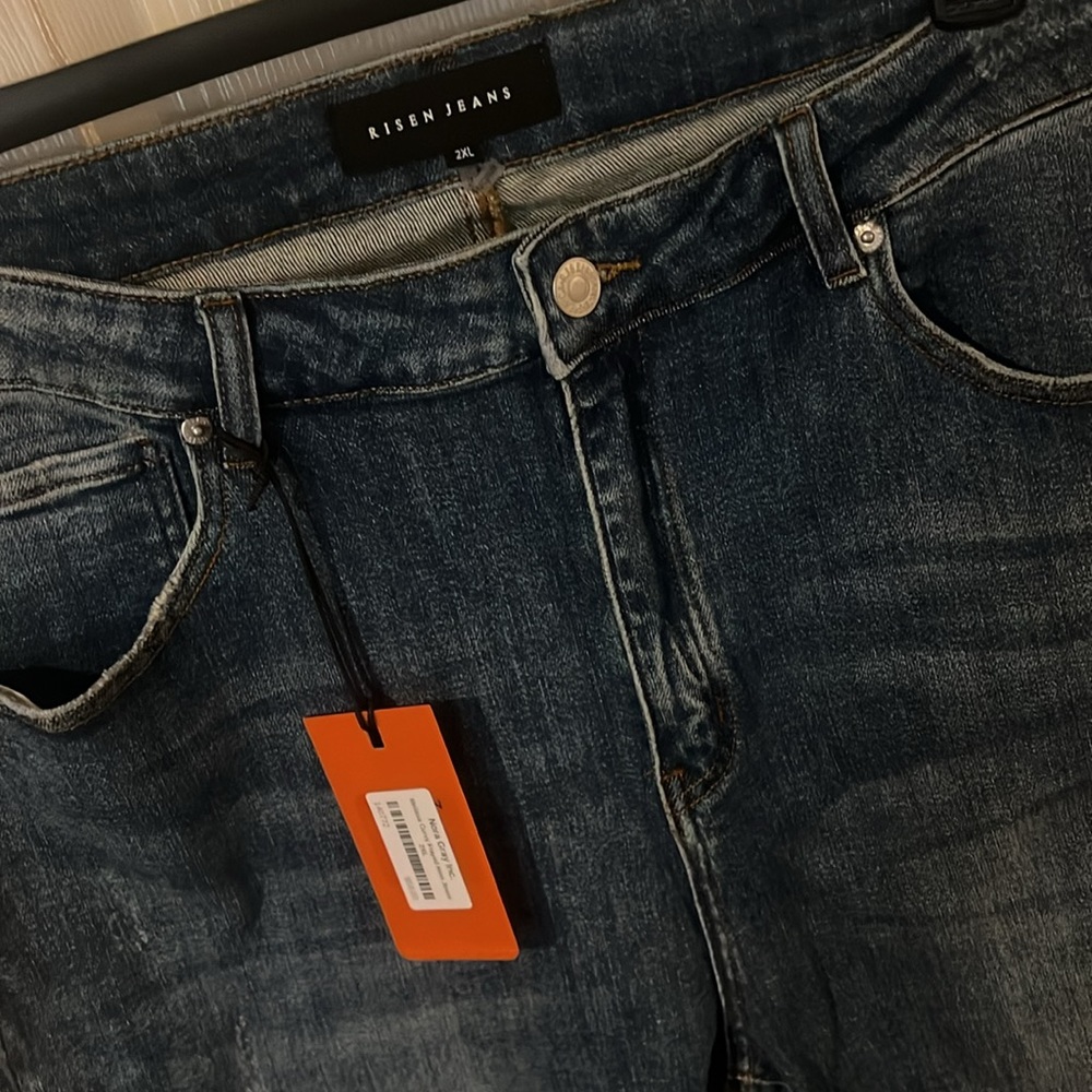 Risen Mid Rise Hem Straight Jeans 2X